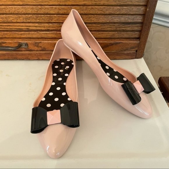 kate spade Shoes - Kate Spade Pink Jelly bow flats
